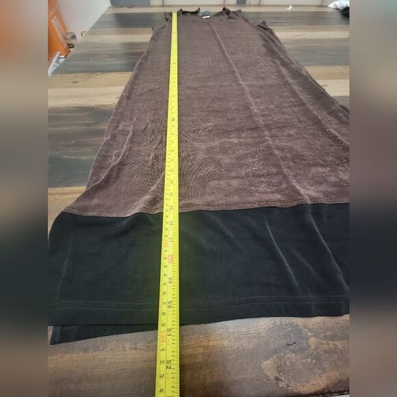 Rabbit Designs Slinky Maxi Dress Shift Stretchy Brown Sleeveless Snake Size 16W - Picture 6 of 7